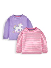 JoJo Maman Bébé Lilac Purple Unicorn 2-Pack Tops - Image 1 of 5