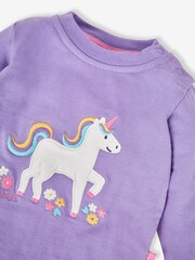 JoJo Maman Bébé Lilac Purple Unicorn 2-Pack Tops - Image 4 of 5