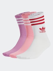 Фіолетовий - adidas Оригінали Шкарпетки екіпажу середнього крою 3 Pack - Image 1 of 4
