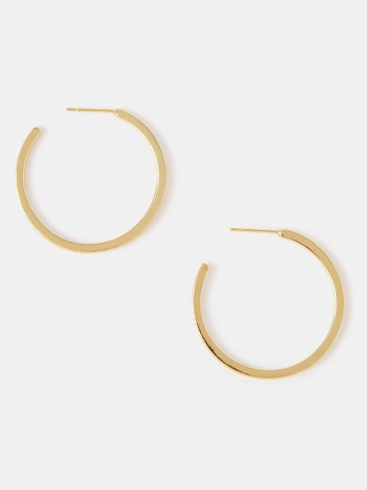 Accessorize Gold Tone 14ct Pavé Hoop Earrings - Image 1 of 2 Accessorize Gold Tone 14ct Pavé Hoop Earrings - Image 1 of 2