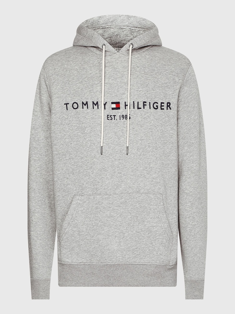 Tommy Hilfiger Grey Tommy Hilfiger Green Logo Hoodie - Image 5 of 5