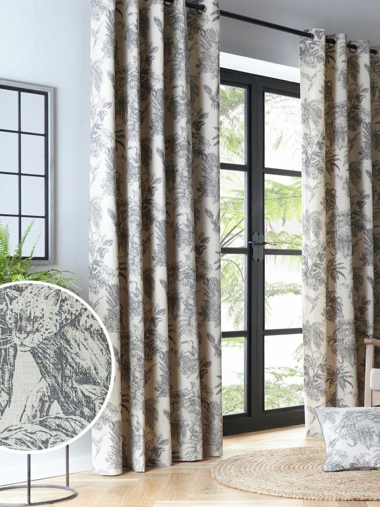 Fusion Grey Saranda Eyelet Curtains - Image 1 of 4