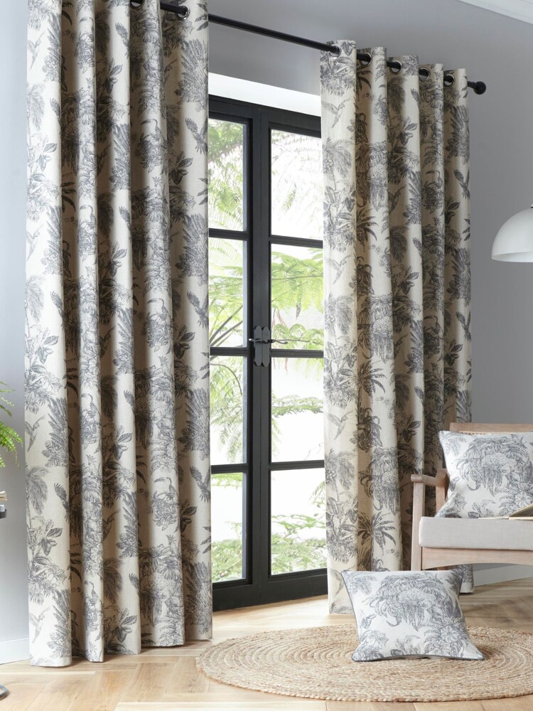 Fusion Grey Saranda Eyelet Curtains - Image 2 of 4