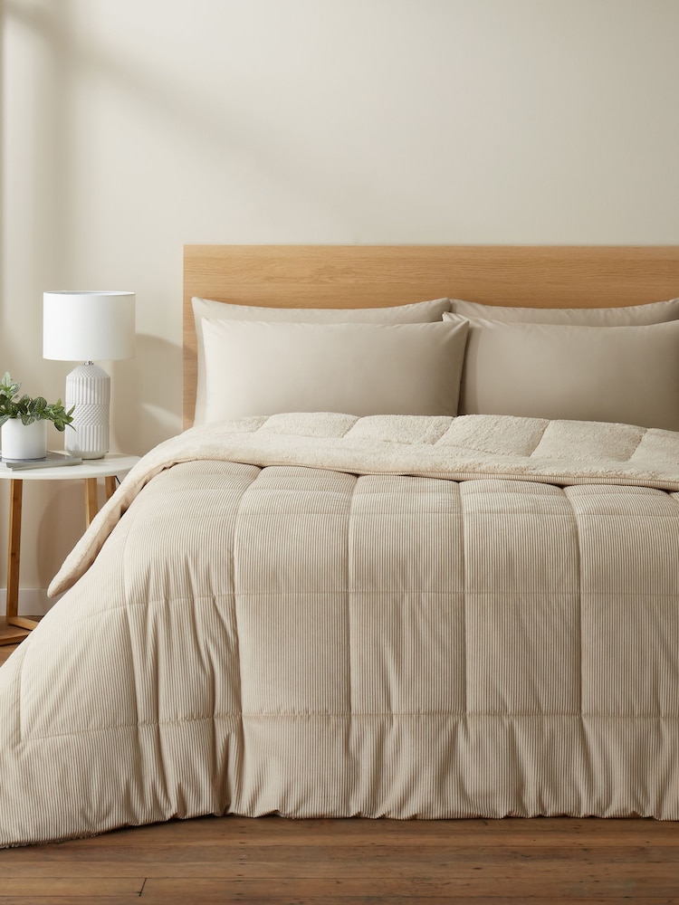 Catherine Lansfield Natural Cosy Cord EasyCare Coverless 6.5 Tog Duvet - Image 1 of 3