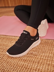 Skechers Black White Standard Fit Slip-Ins: BOBS Sport Squad Chaos Trainers - Image 1 of 8
