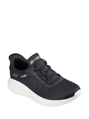 Skechers Black White Standard Fit Slip-Ins: BOBS Sport Squad Chaos Trainers - Image 6 of 8