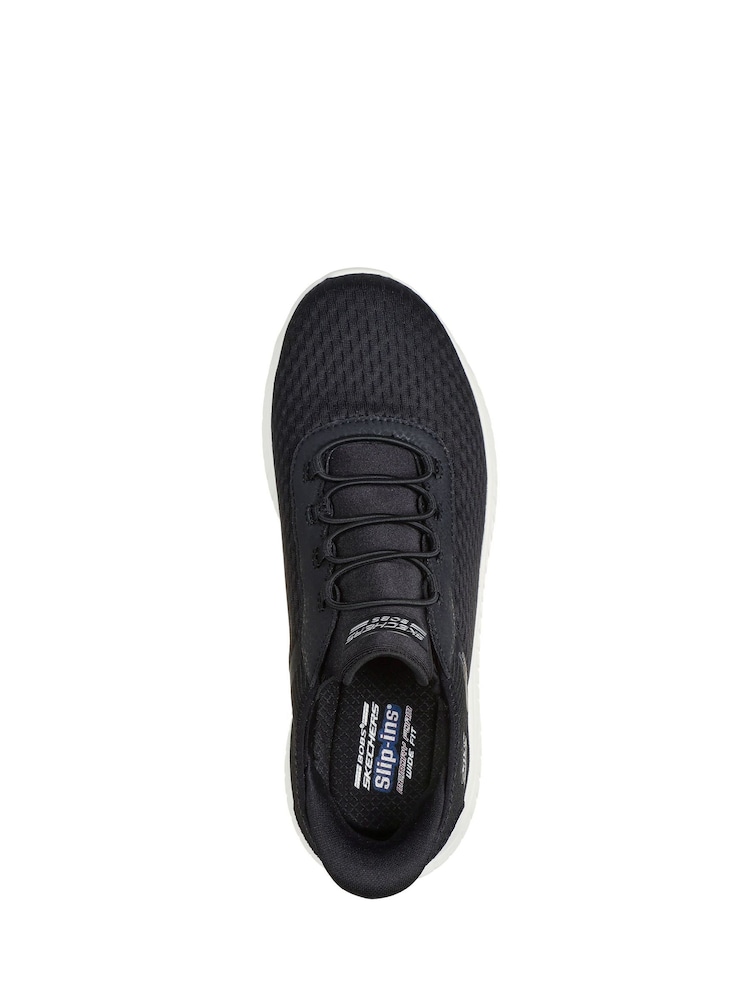 Skechers Black White Standard Fit Slip-Ins: BOBS Sport Squad Chaos Trainers - Image 7 of 8