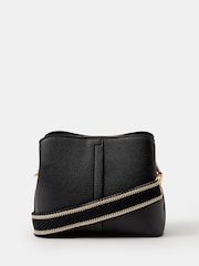 Accessorize Black Webbing Strap Crossbody Bag - Image 1 of 3