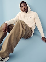 adidas originals White 100% Cotton Trefoil Essentials Hoodie - Image 1 of 6