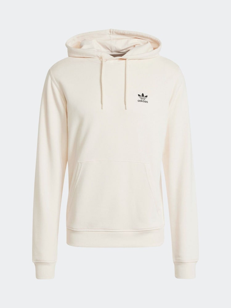 adidas originals White 100% Cotton Trefoil Essentials Hoodie - Image 6 of 6