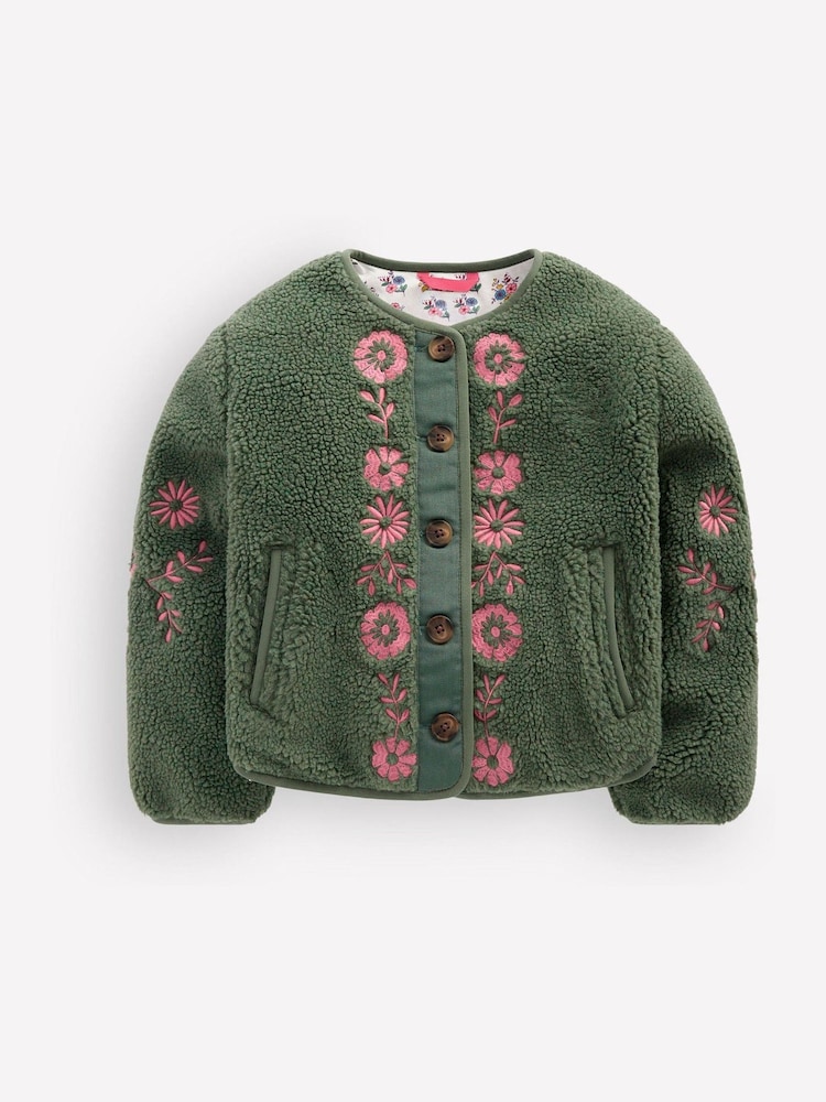 Boden Green Pretty Borg Jacket - Image 1 of 5 Boden Green Pretty Borg Jacket - Image 1 of 5