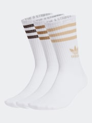 adidas Originals White Off 3 Pack Mid Cut Crew Socks 3 Pack - Image 1 of 10