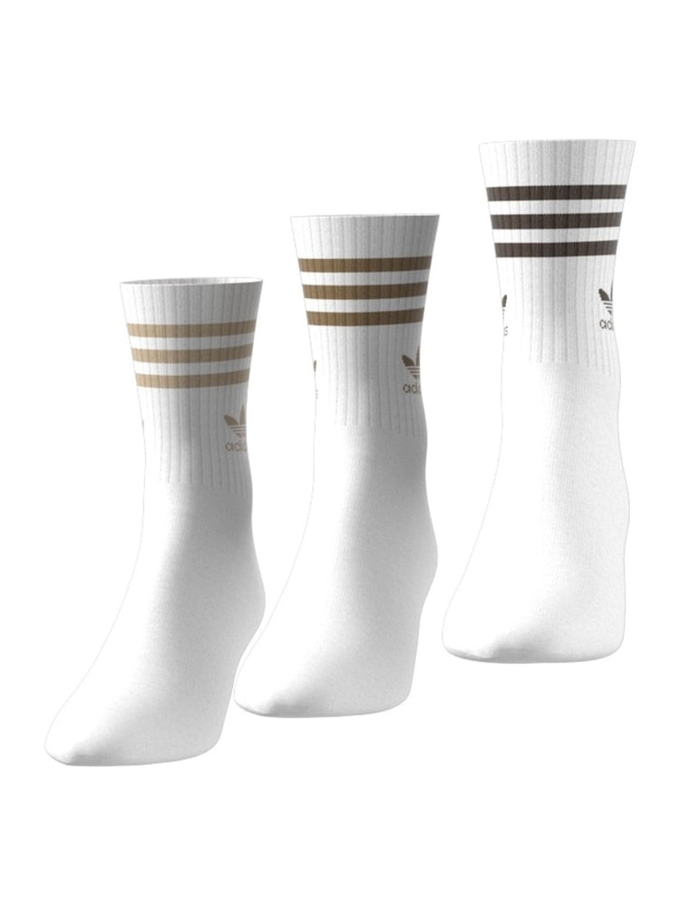 adidas Originals White Off 3 Pack Mid Cut Crew Socks 3 Pack - Image 2 of 10
