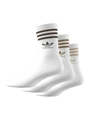adidas Originals White Off 3 Pack Mid Cut Crew Socks 3 Pack - Image 3 of 10