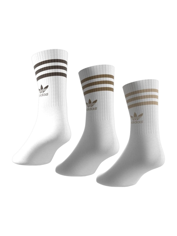 adidas Originals White Off 3 Pack Mid Cut Crew Socks 3 Pack - Image 5 of 10