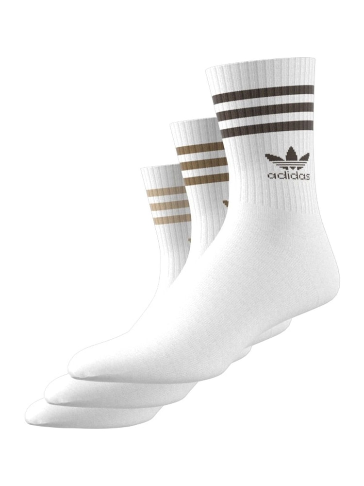 adidas Originals White Off 3 Pack Mid Cut Crew Socks 3 Pack - Image 6 of 10
