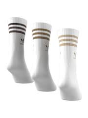adidas Originals White Off 3 Pack Mid Cut Crew Socks 3 Pack - Image 8 of 10