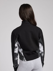 Juicy Couture Black Girls Marble Print Panel 1/4 Zip Sweatshirt - Image 2 of 8