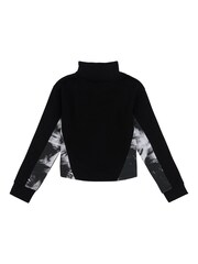 Juicy Couture Black Girls Marble Print Panel 1/4 Zip Sweatshirt - Image 6 of 8