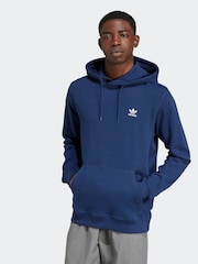 adidas originals Dark Blue 100% Cotton Trefoil Essentials Hoodie - Image 1 of 7