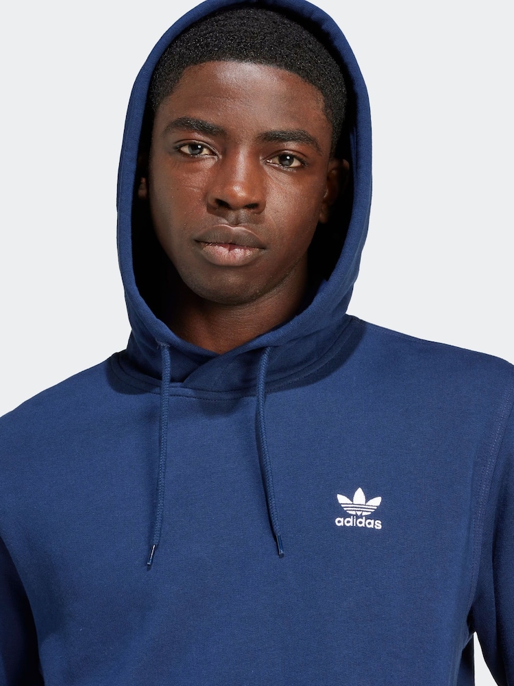 adidas originals Dark Blue 100% Cotton Trefoil Essentials Hoodie - Image 5 of 7