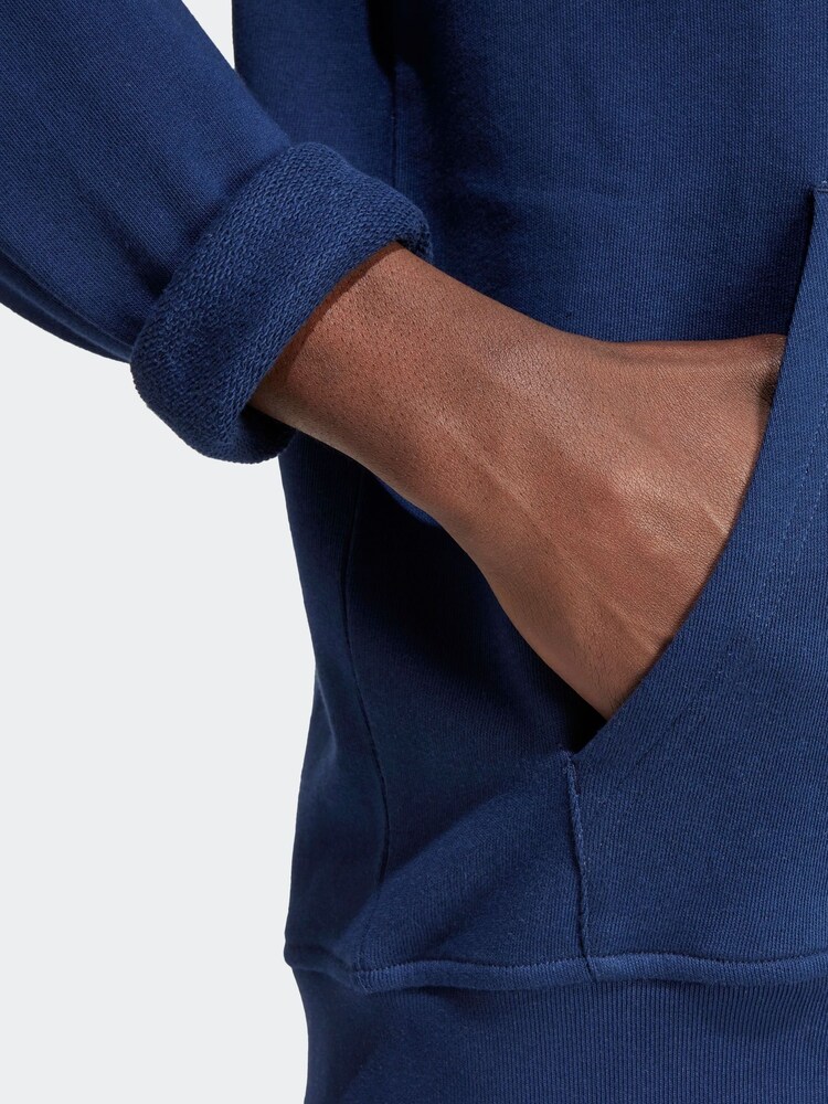adidas originals Dark Blue 100% Cotton Trefoil Essentials Hoodie - Image 6 of 7