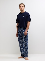 River Island Blue Fairisle Penguin Pyjamas Set - Image 1 of 5