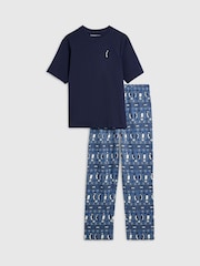 River Island Blue Fairisle Penguin Pyjamas Set - Image 5 of 5