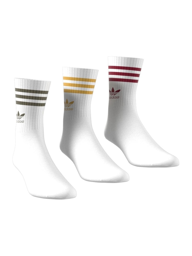 أبيض كريم - حزمة من 3 جوارب متوسطة الطول من adidas originals - Image 3 of 9
