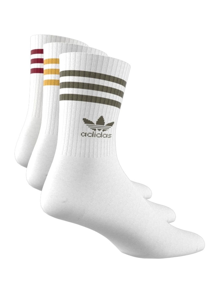 أبيض كريم - حزمة من 3 جوارب متوسطة الطول من adidas originals - Image 4 of 9
