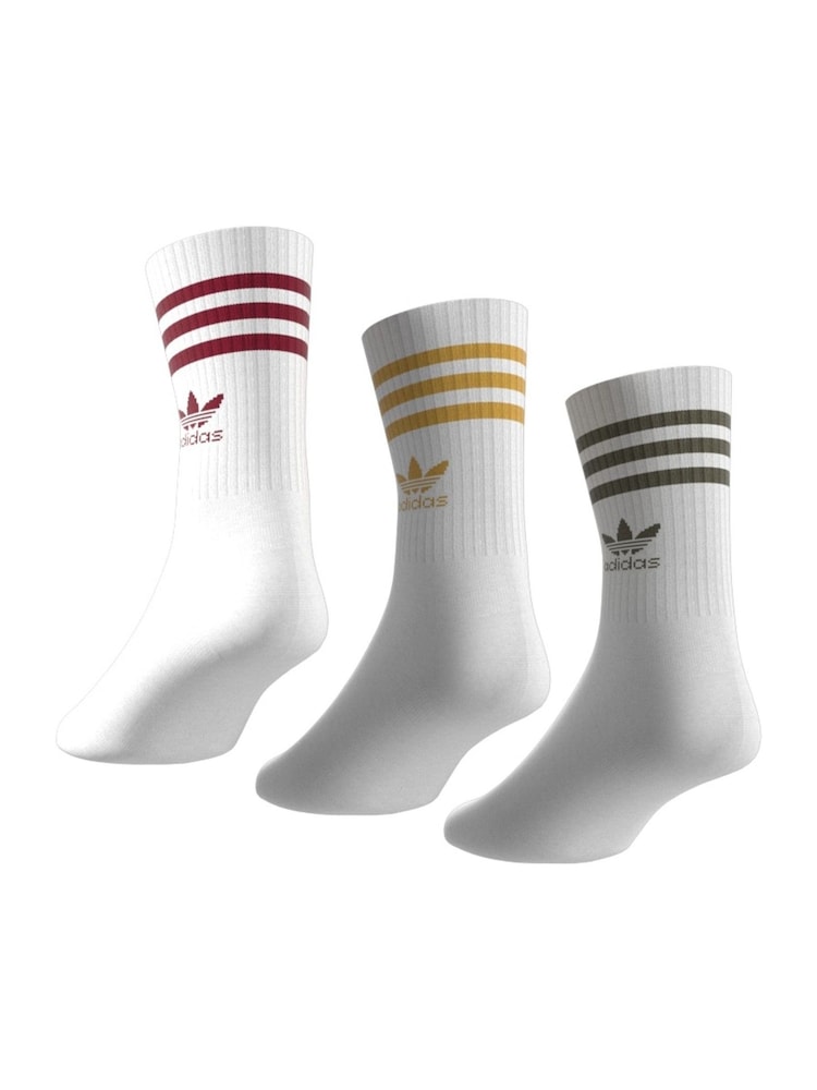 أبيض كريم - حزمة من 3 جوارب متوسطة الطول من adidas originals - Image 5 of 9