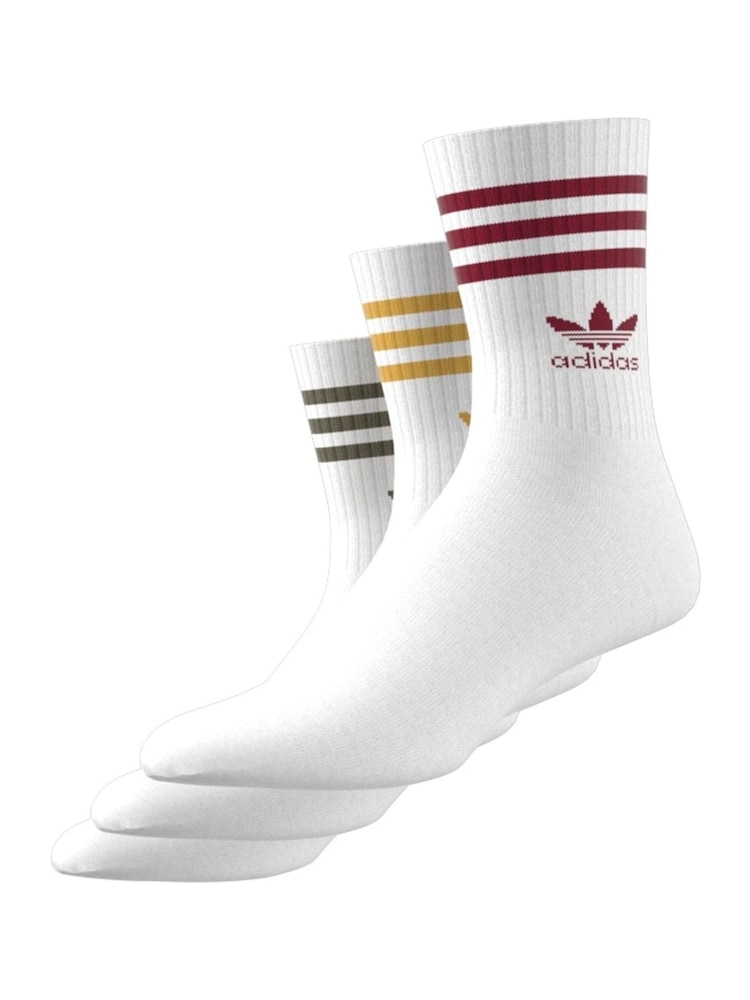 أبيض كريم - حزمة من 3 جوارب متوسطة الطول من adidas originals - Image 7 of 9