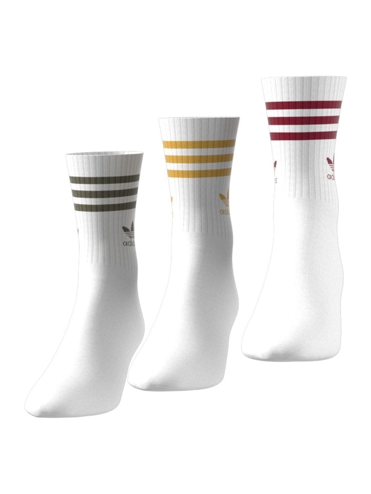 أبيض كريم - حزمة من 3 جوارب متوسطة الطول من adidas originals - Image 8 of 9