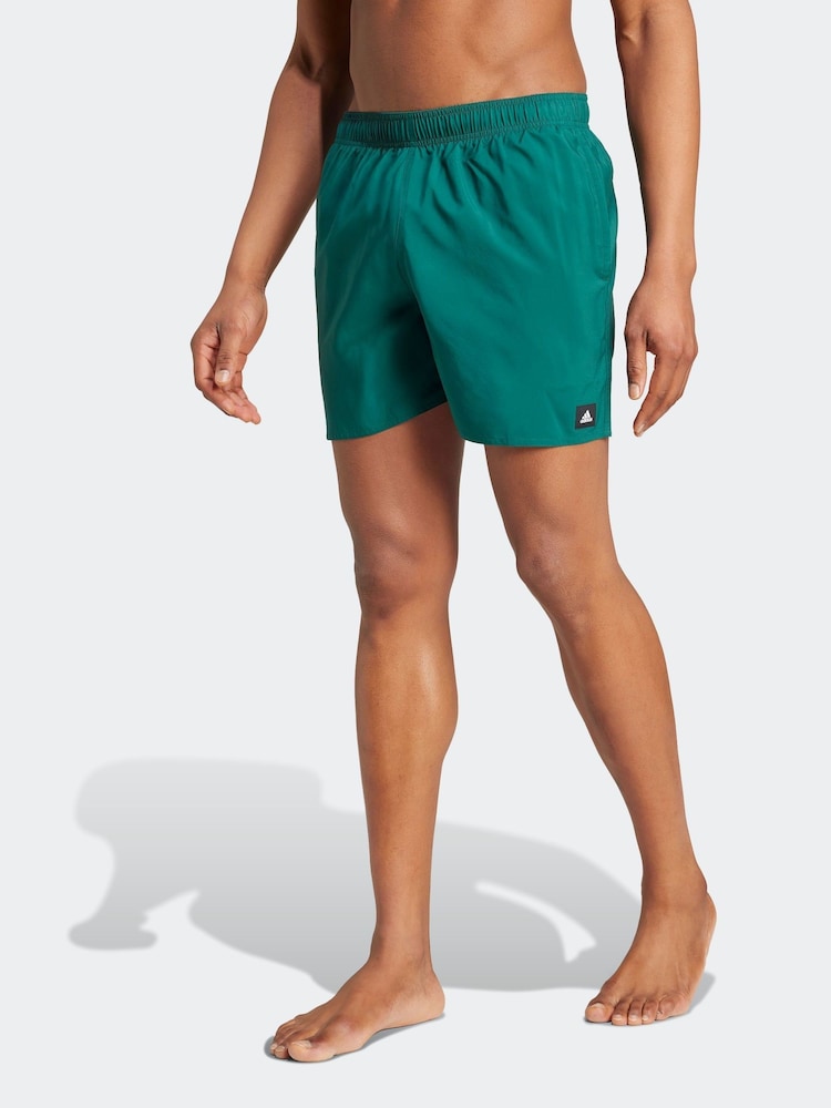 adidas Light Green Solid CLX Short Length Swim Shorts - Image 3 of 6