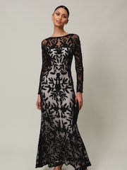 Phase Eight Black Tapework Hermione Maxi Dress - Image 1 of 6