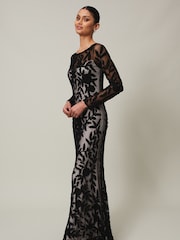 Phase Eight Black Tapework Hermione Maxi Dress - Image 3 of 6