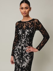 Phase Eight Black Tapework Hermione Maxi Dress - Image 4 of 6