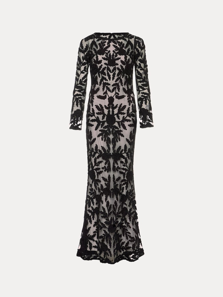 Phase Eight Black Tapework Hermione Maxi Dress - Image 6 of 6