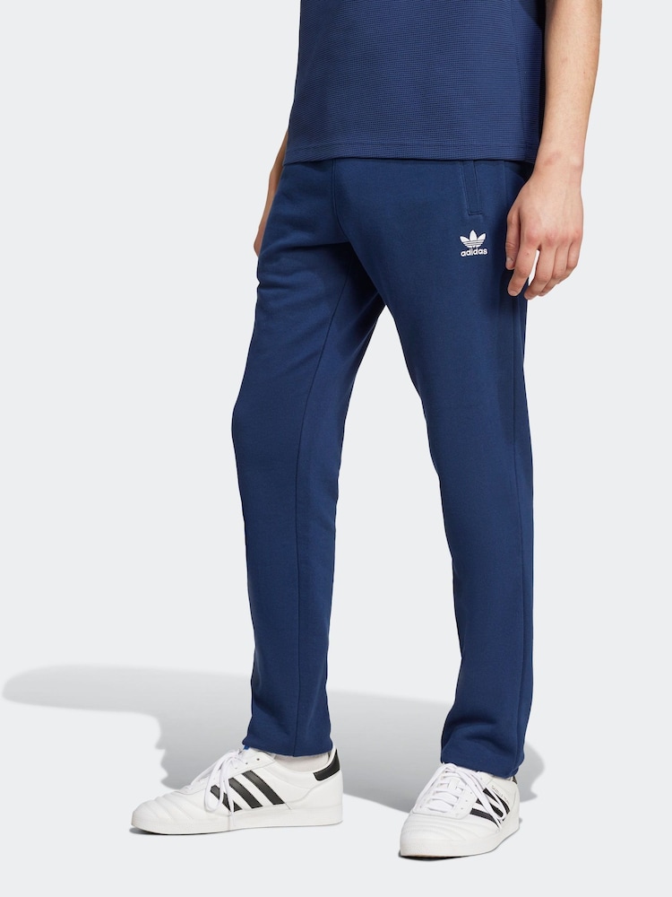 adidas Blue Trefoil Essentials 100% Cotton Joggers - Image 1 of 14