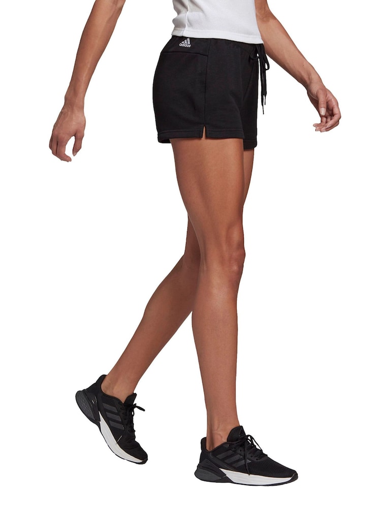 adidas Black Sportswear Essentials Linear French Terry Shorts - Image 2 of 6