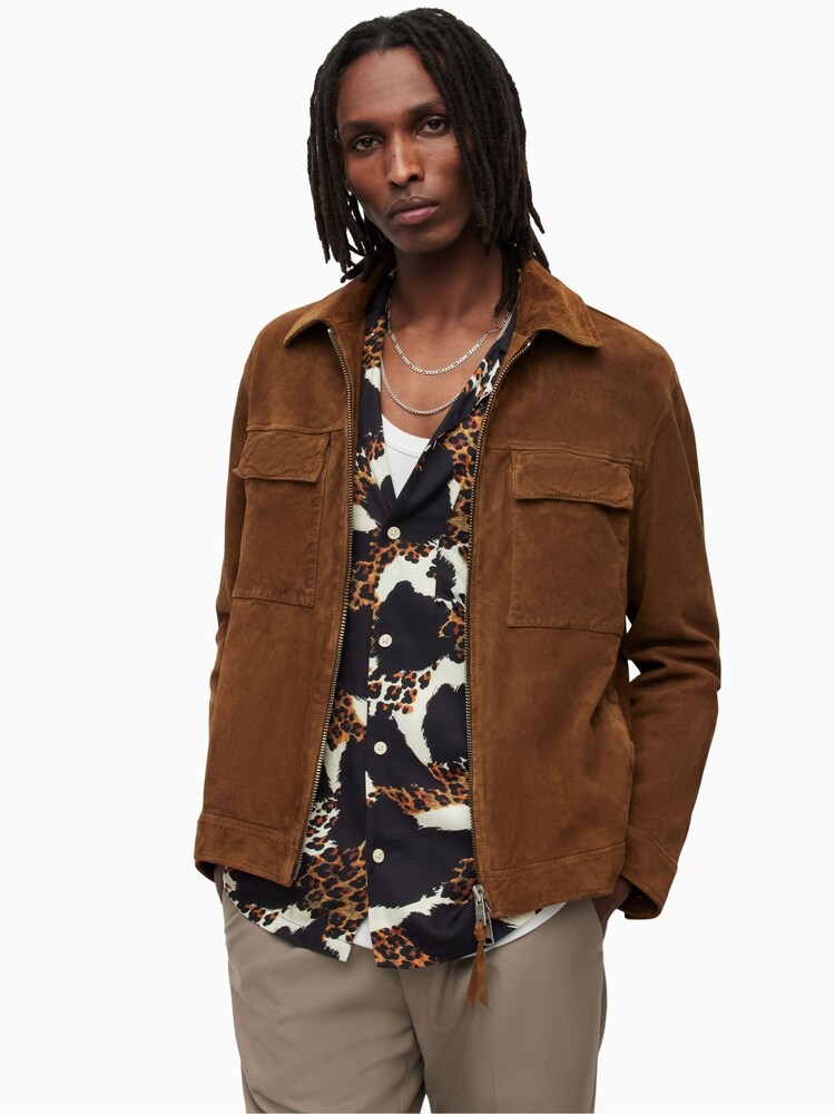 AllSaints Brown Cozza Jacket - Image 1 of 7