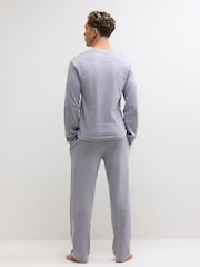 River Island Grey Textured Henley Loungewear Set - Image 2 of 4