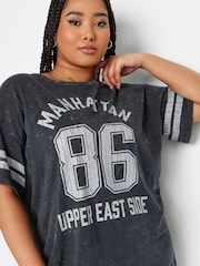 Yours Curve Grey Varsity Manhattan Top - Image 5 of 5