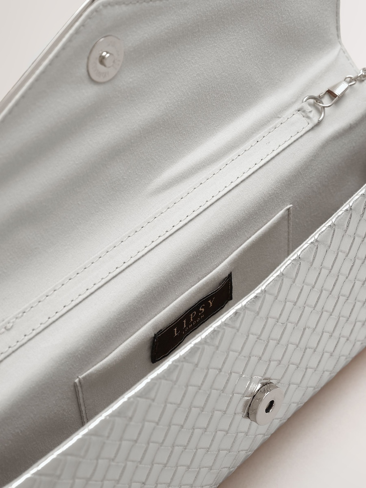 Lipsy Silver Envelope Clutch - Image 4 of 4