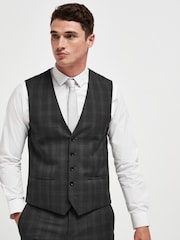 Charcoal Grey Waistcoat Signature Tollegno Fabric Slim Fit Suit - Image 1 of 6