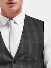 Charcoal Grey Waistcoat Signature Tollegno Fabric Slim Fit Suit - Image 3 of 6