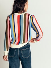 Boden Cream Stripe Stitch Detail Jumper - Image 3 of 6