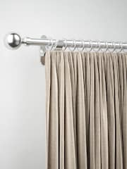 Brushed Silver 10 Pack 28mm Diameter Metal Curtain Pole Rings - Image 1 of 4