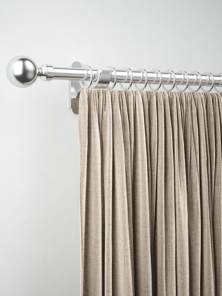 Brushed Silver 10 Pack 28mm Diameter Metal Curtain Pole Rings - Image 1 of 4