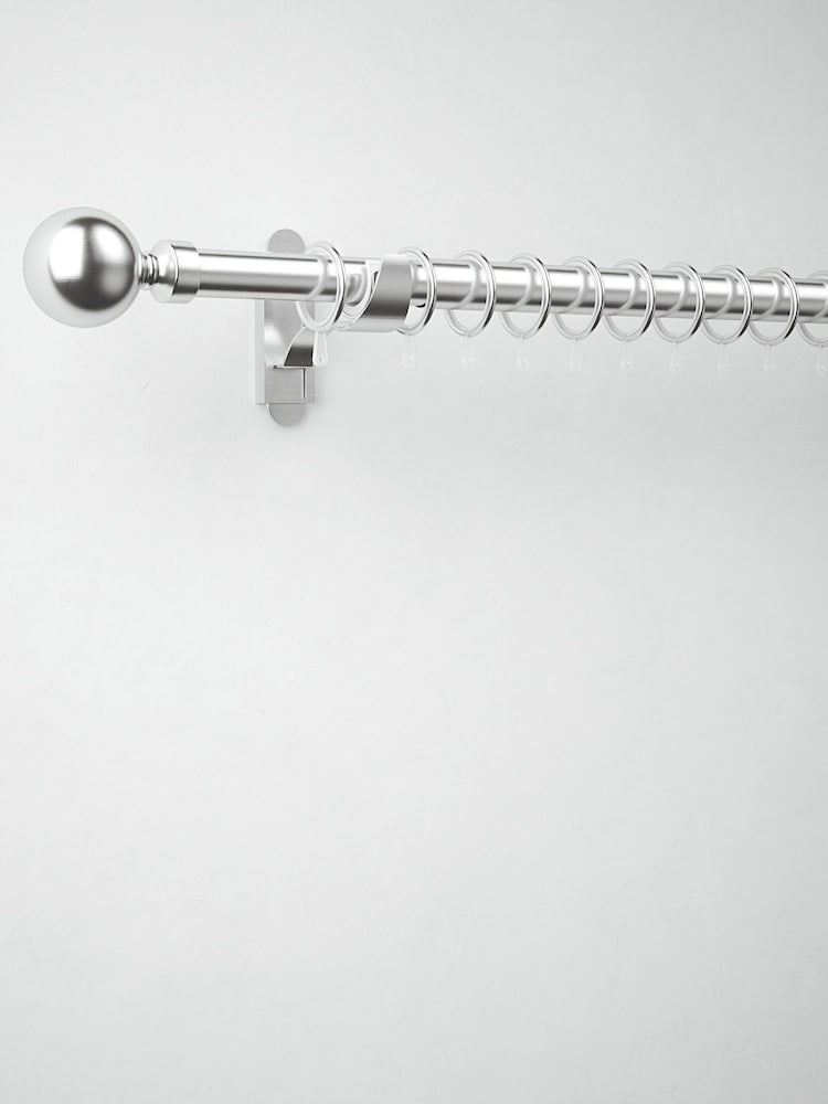 Brushed Silver 10 Pack 28mm Diameter Metal Curtain Pole Rings - Image 2 of 4
